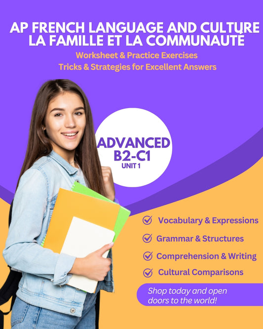 AP French Workbook: Family & Community Exercises with Tricks & Answers